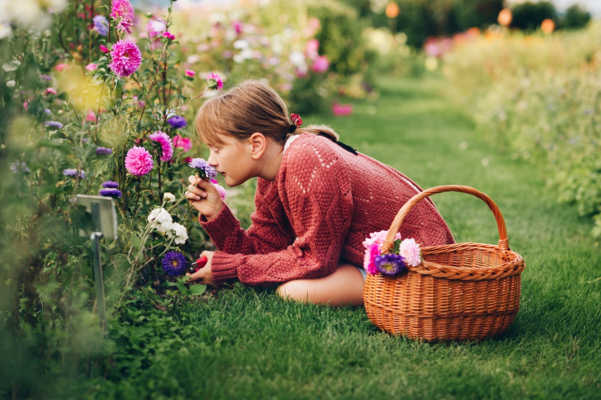 Girl in the Flower Garden