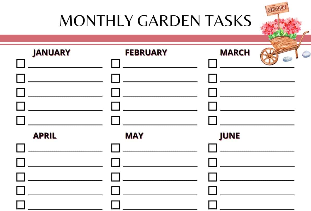 Garden Planner Monthly Garden Tasks