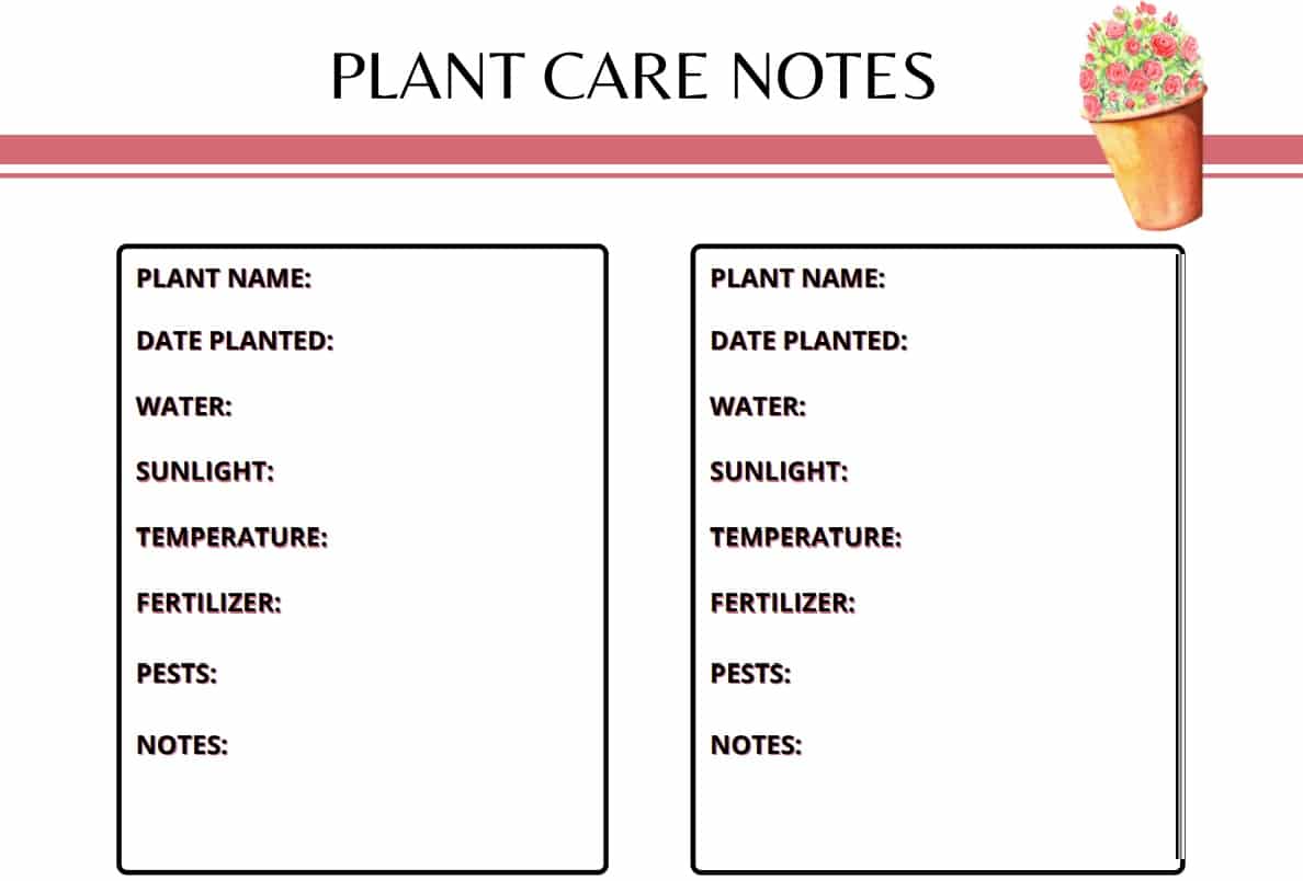 Garden Planner Plant Care Notes