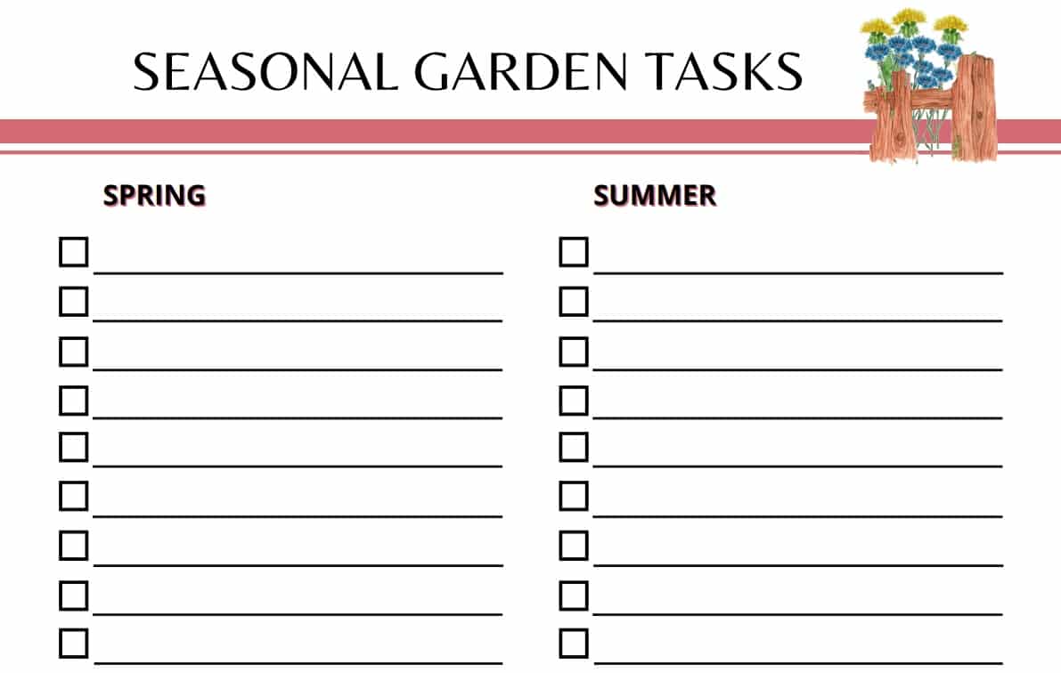 Garden Planner Seasonal Tasks