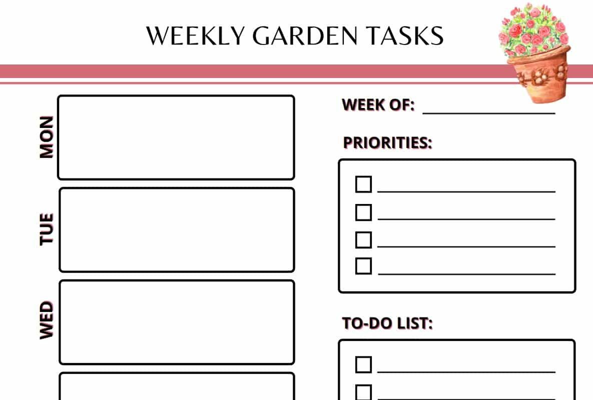 Garden Planner Weekly Tasks