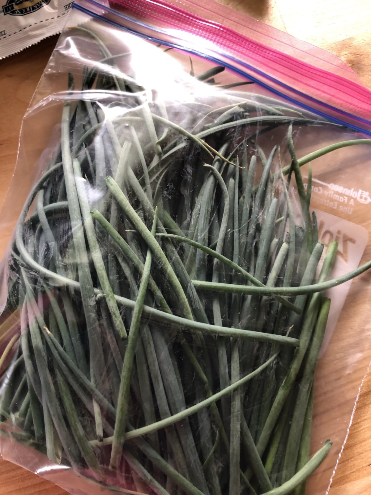 onion trimmings in baggie