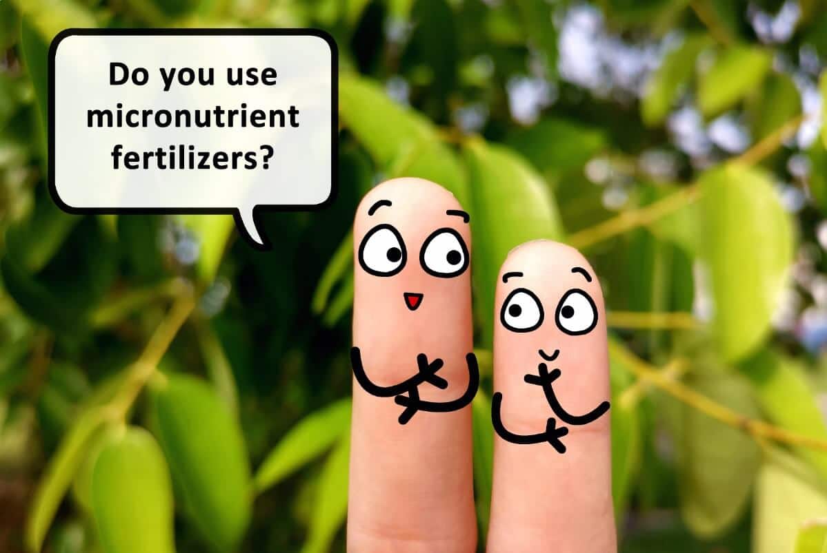 fingers with speech bubble about micronutrient fertilizers