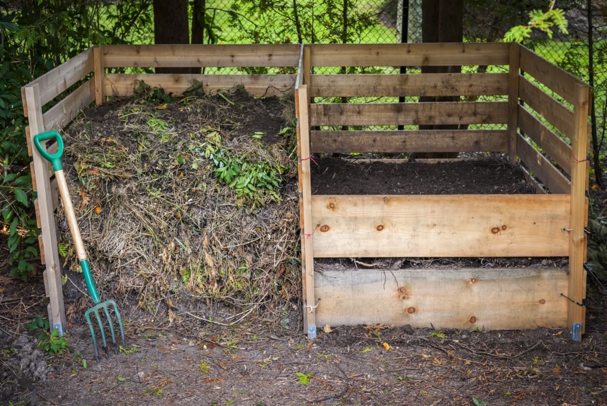 two-sided compost bin