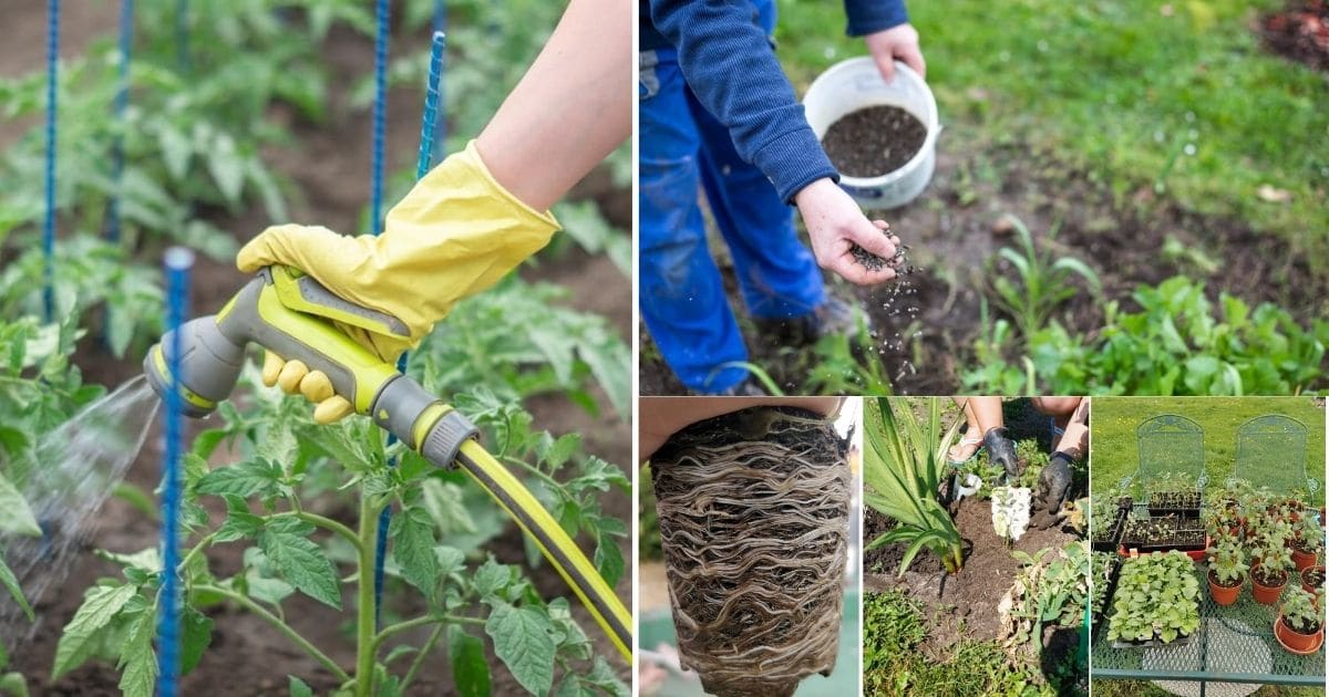 Collage showing seedling mistake photos.