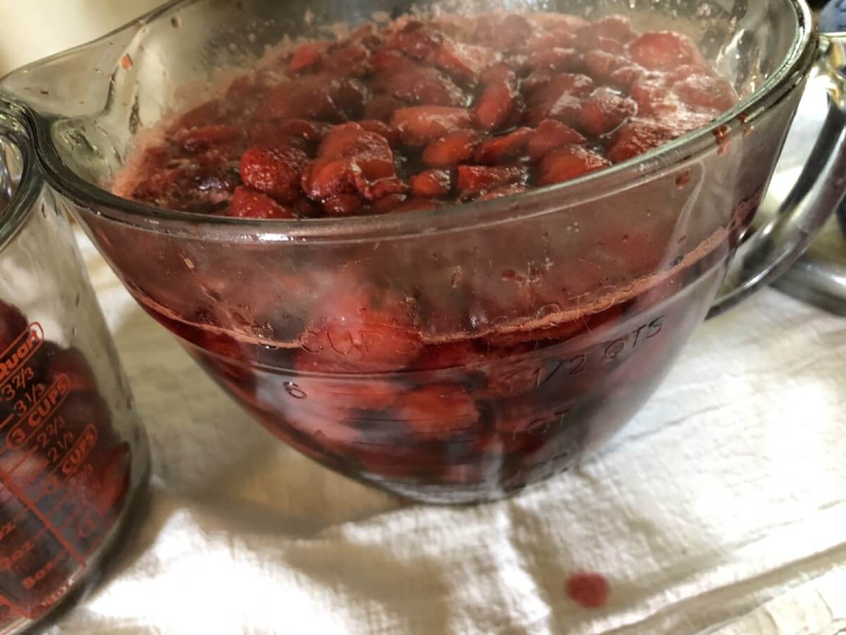 prepared berries for jam making