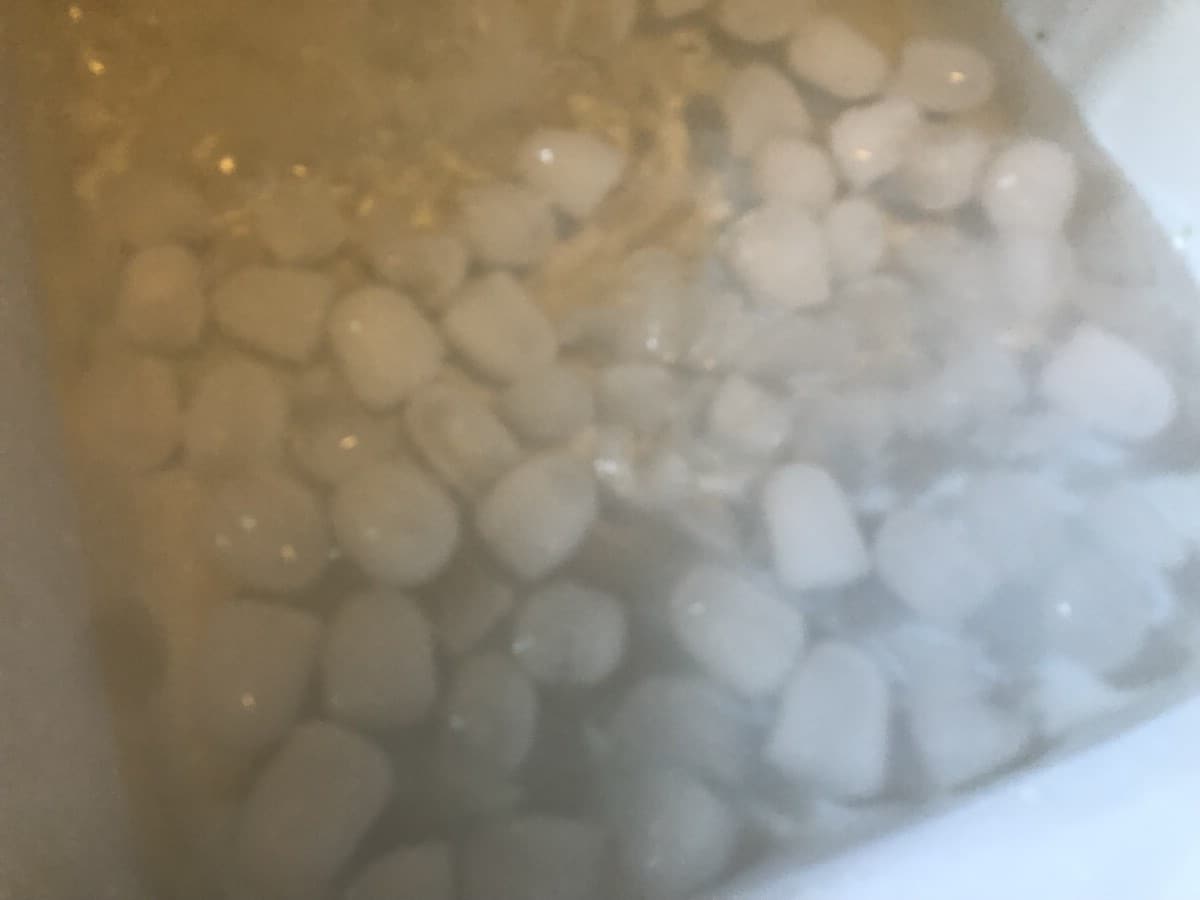ice water bath for cooling blanched vegetables