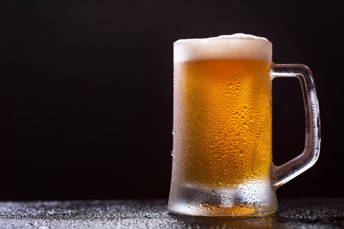A tall, cold glass of beer