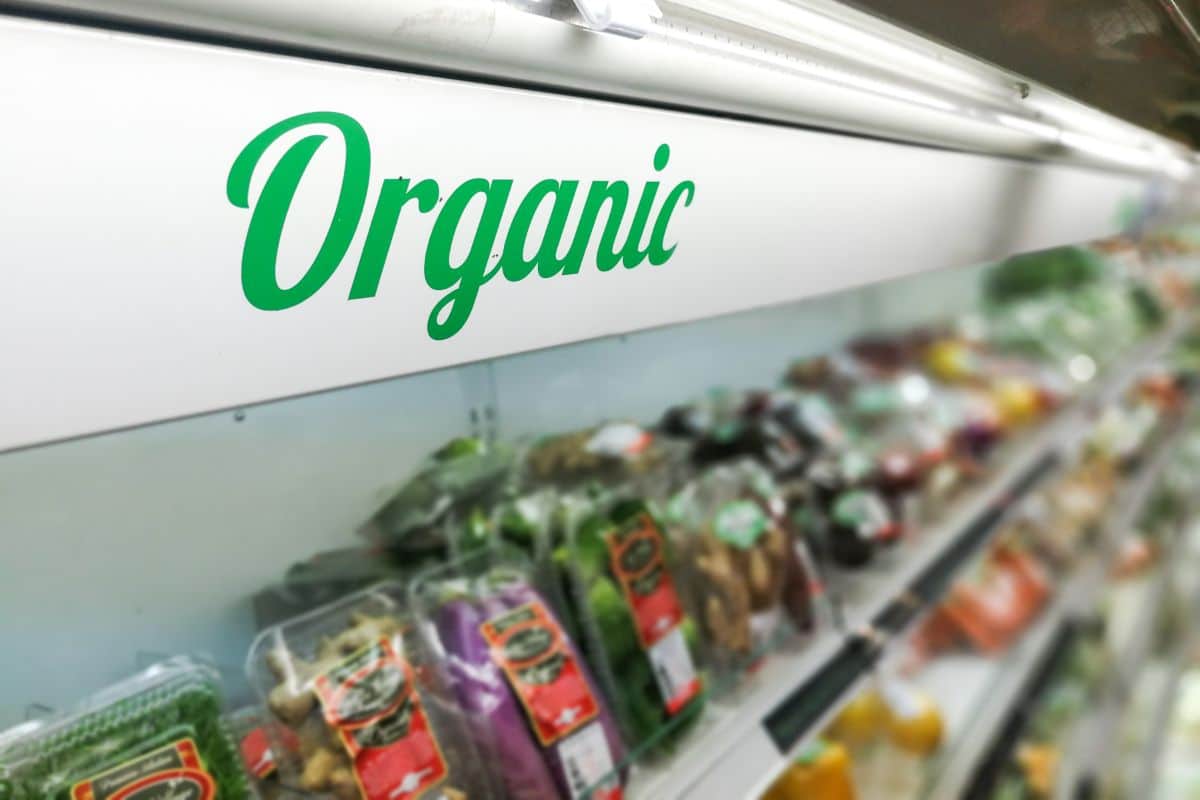 Organic produce section in a grocery store where you can find growable groceries