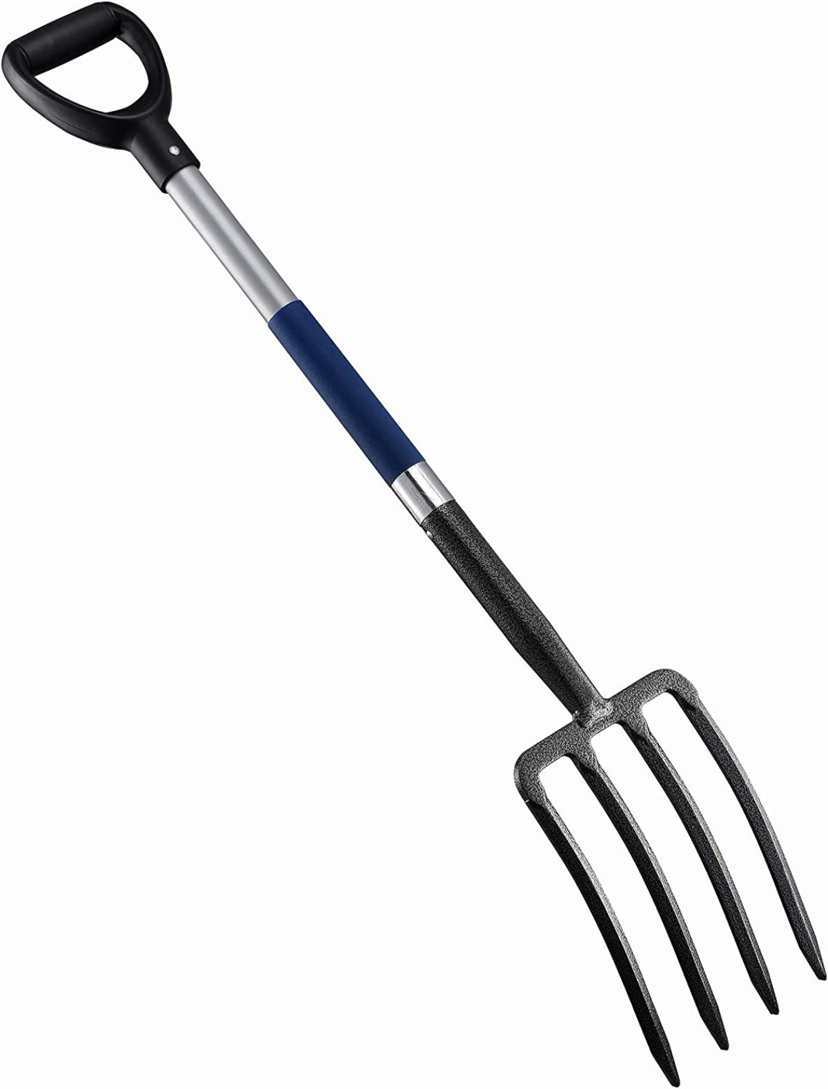 A four-pronged garden fork, an essential garden tool