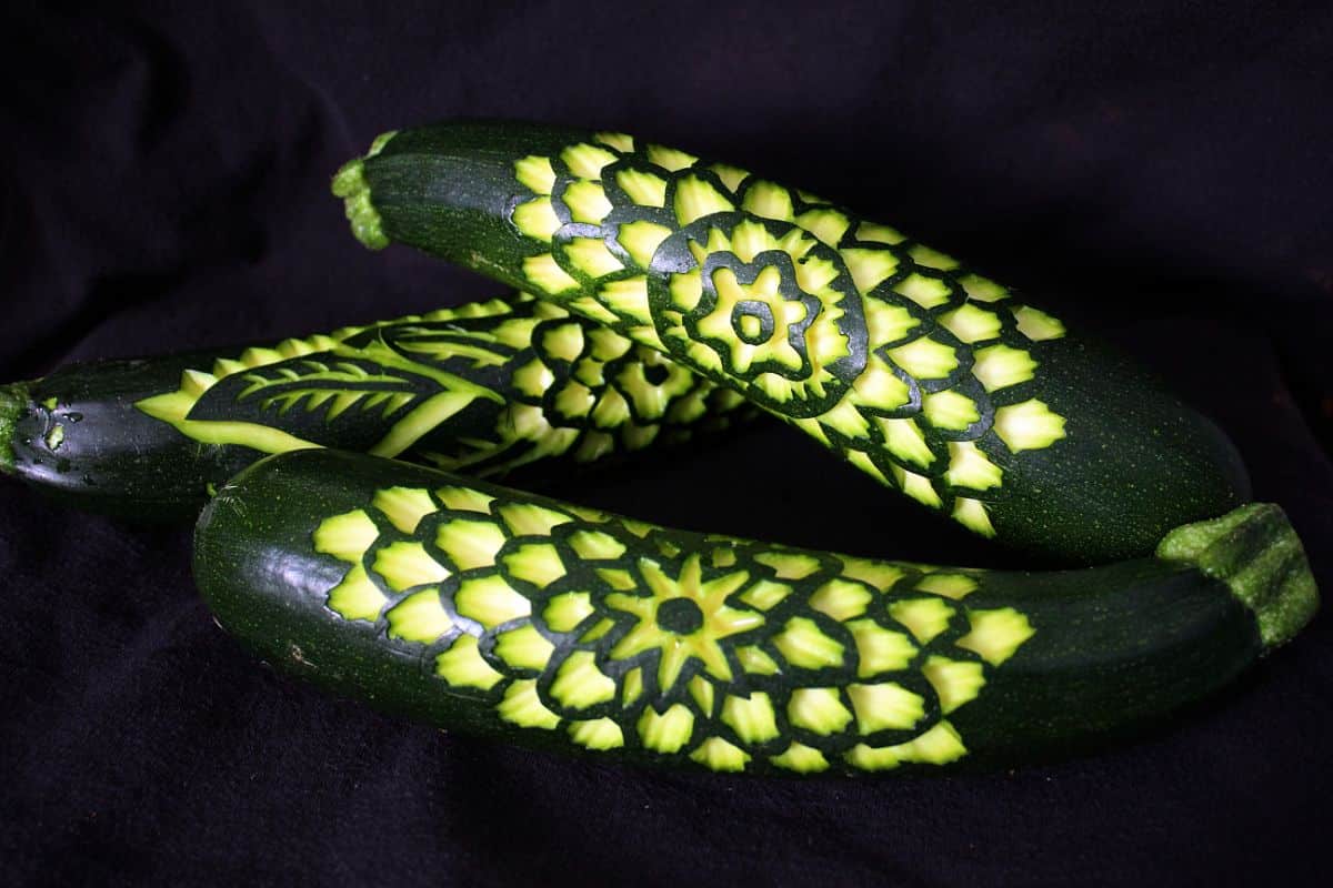 Unique carved zucchini crafts