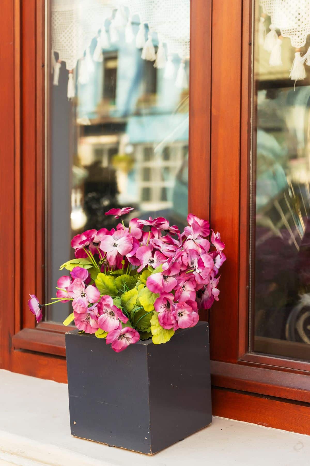 A pretty square DIY stone planter