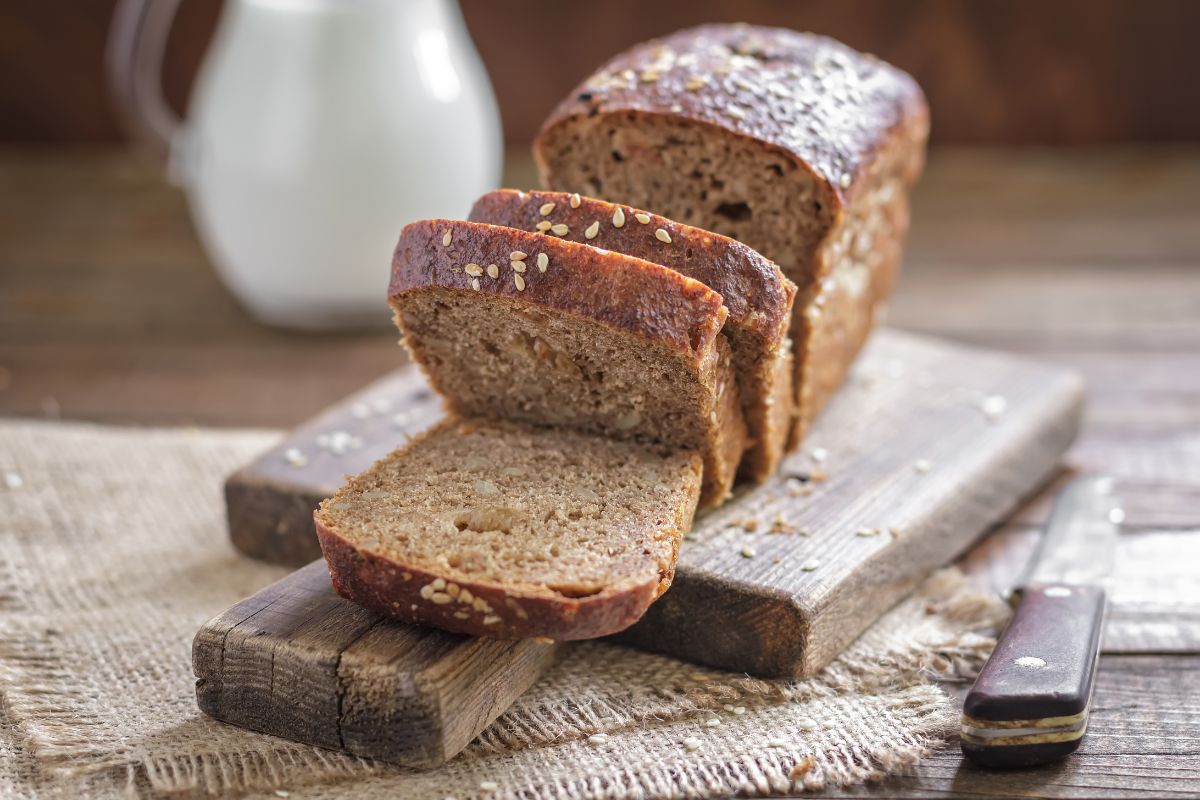 A loaf of bread made with acorn flour