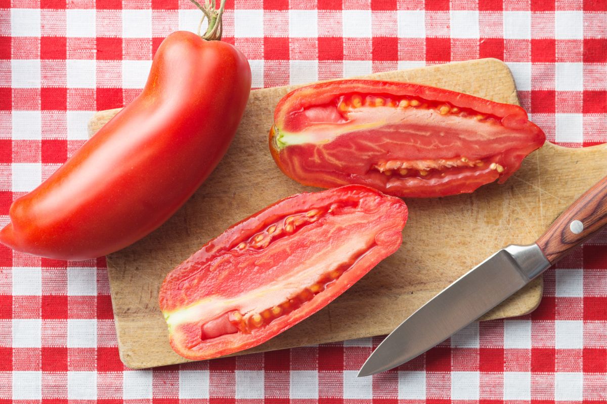 Grandma Mary's is an heirloom variety of semi-determinate tomato for canning