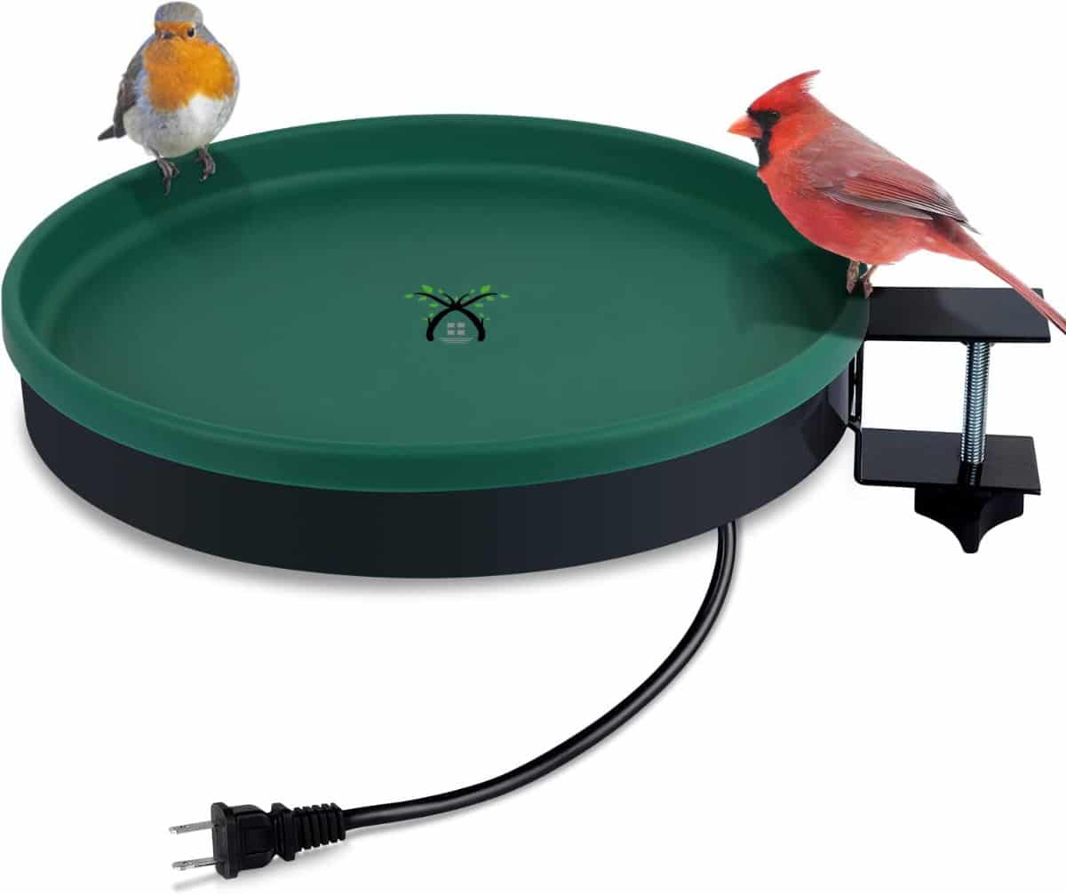 A mountable heated bird bath for winter