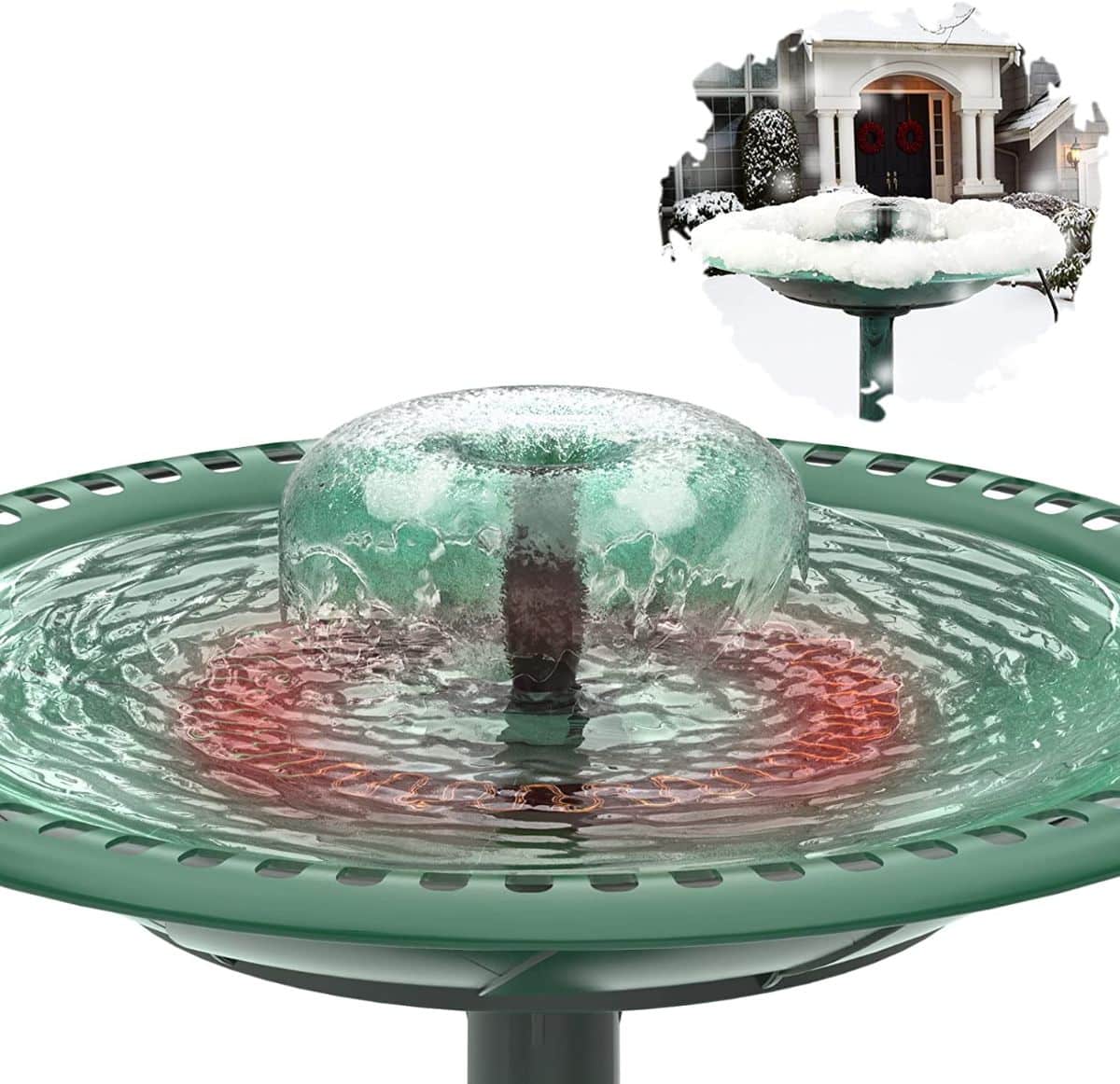 Heated bird bath with circulating fountain pump from AISITIN