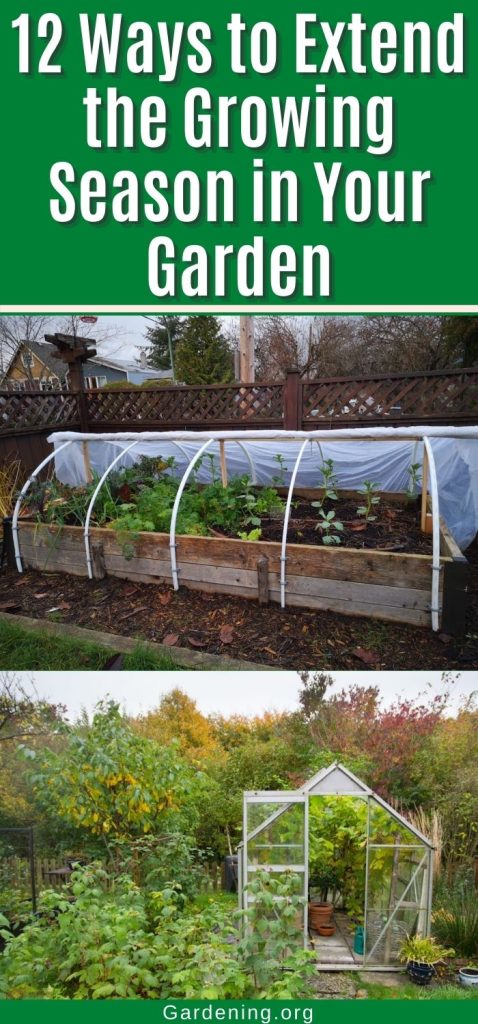 12 Ways to Extend the Growing Season in Your Garden pinterest image.