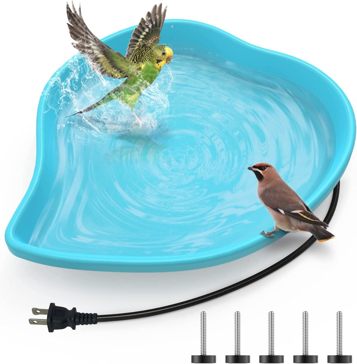 Pond-like large capacity heated bird bath