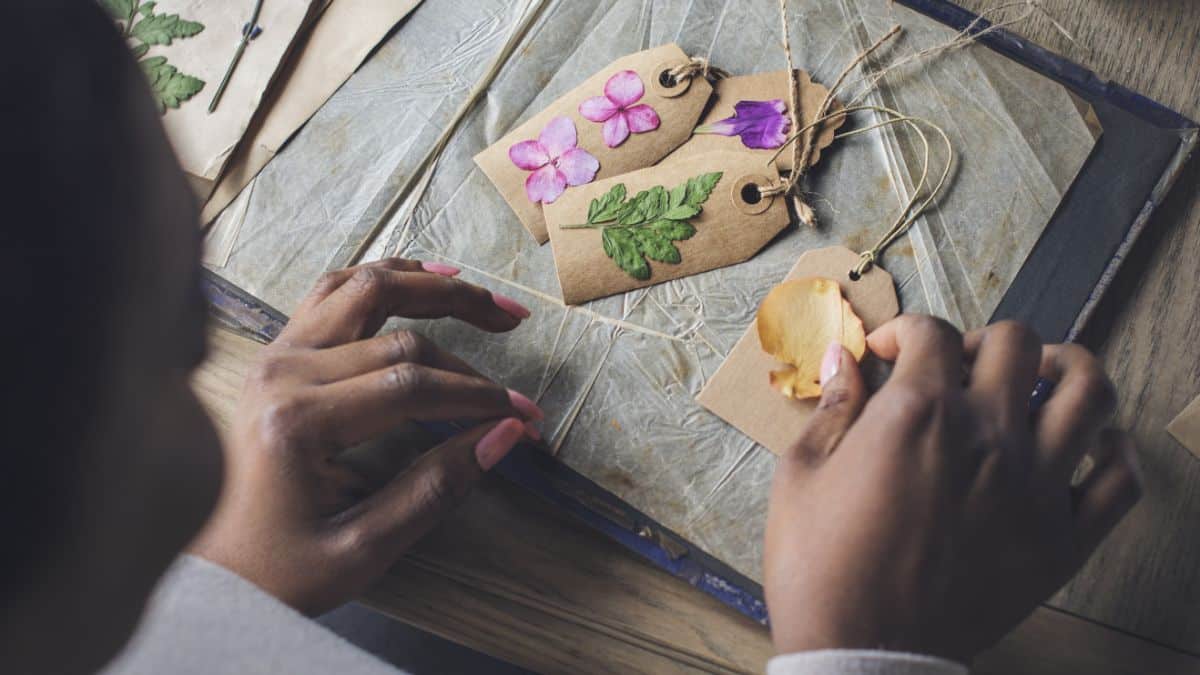 Pressed flowers can be used to create many crafted and artistic pieces