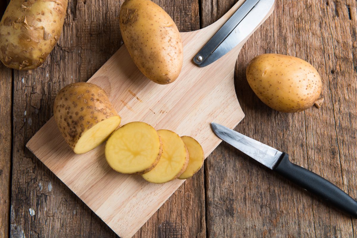 Yellow fleshed German butterball potatoes