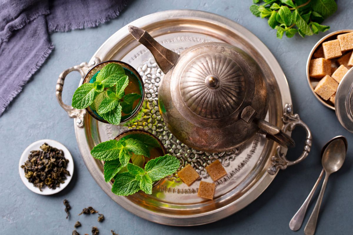 A pot of homemade herbal tea