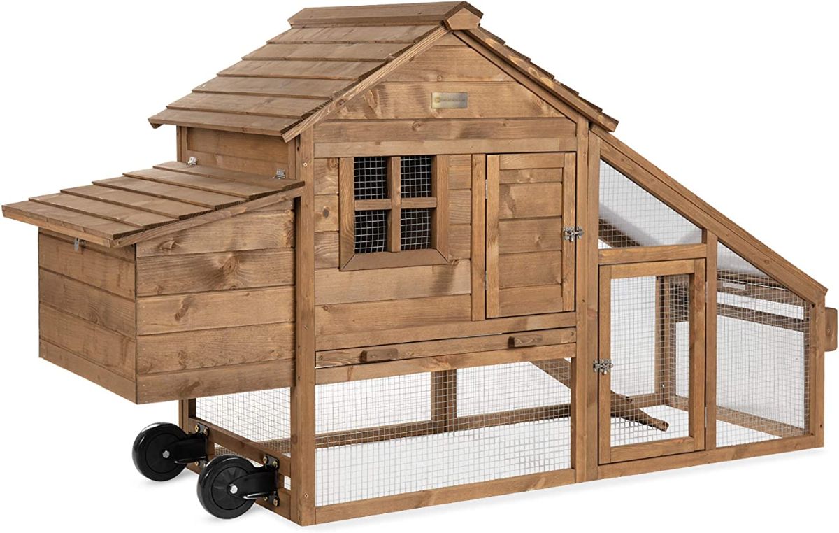 Best Choice Products Mobile Fir Wood Chicken Tractor