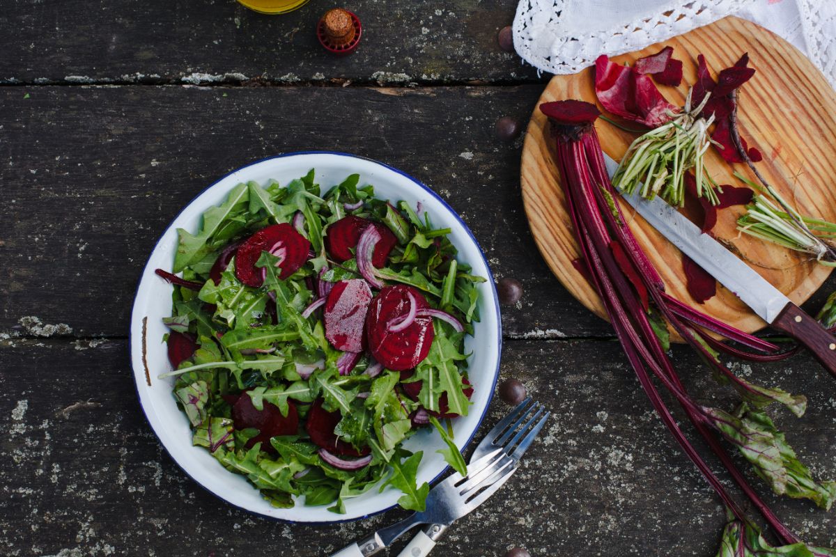 A salad made with dandelion greens