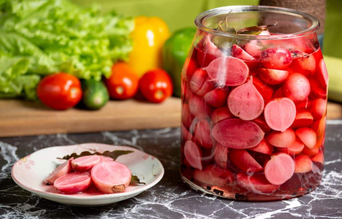 Lacto fermented radish pickles