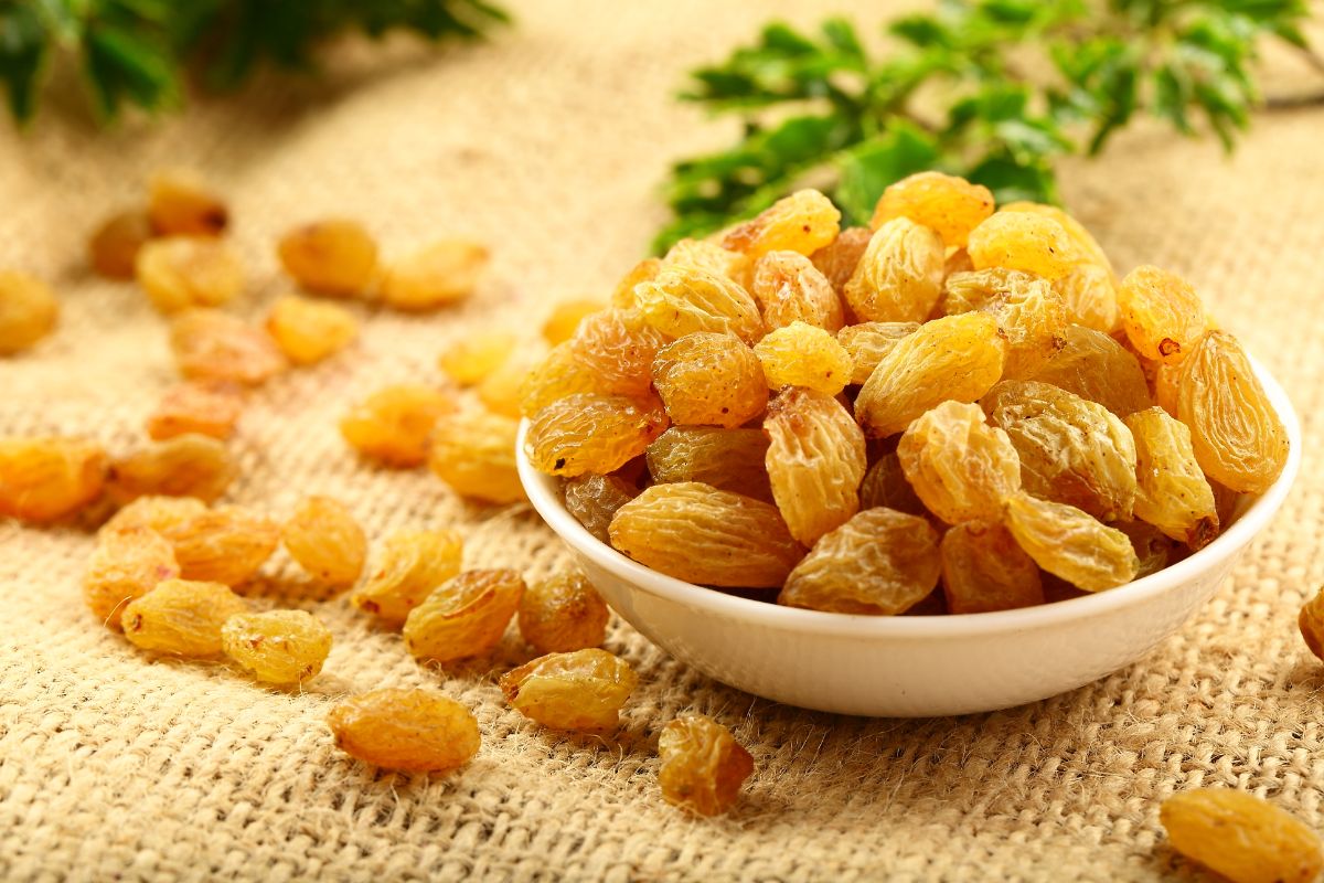 Golden raisins made from homegrown grapes