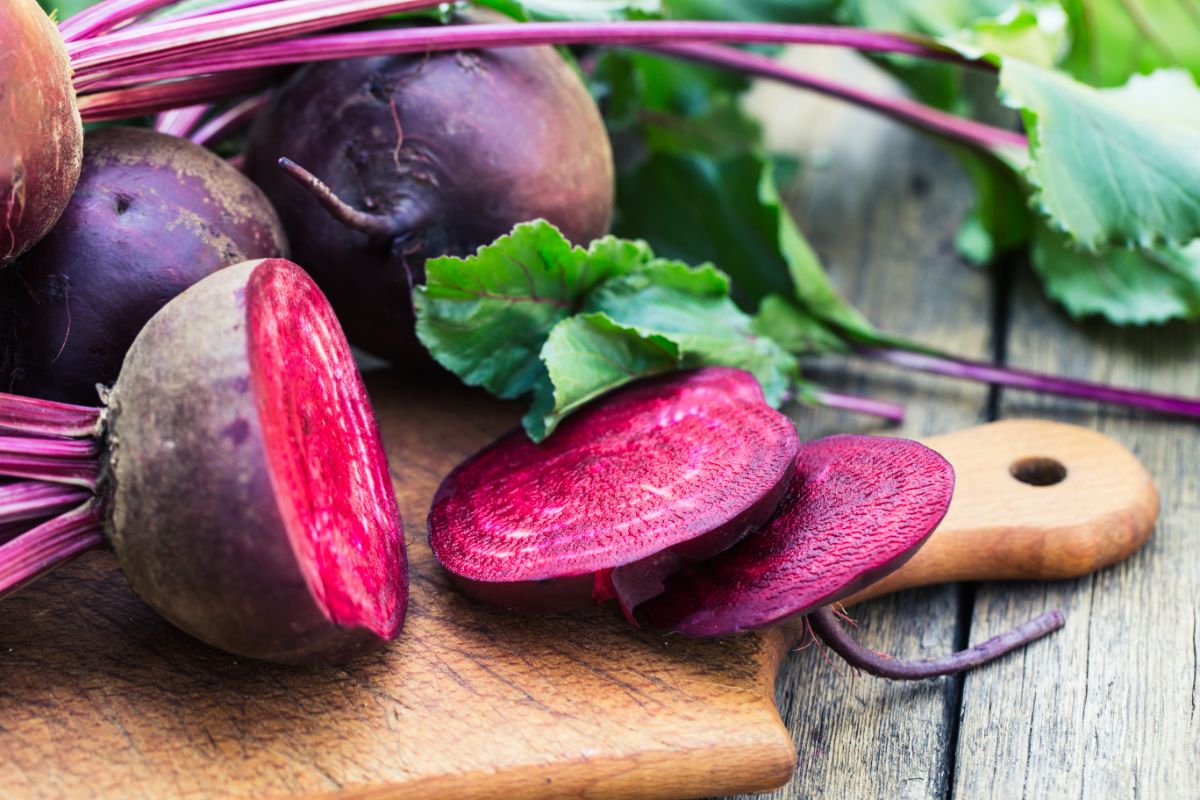 Sliced fresh beet root