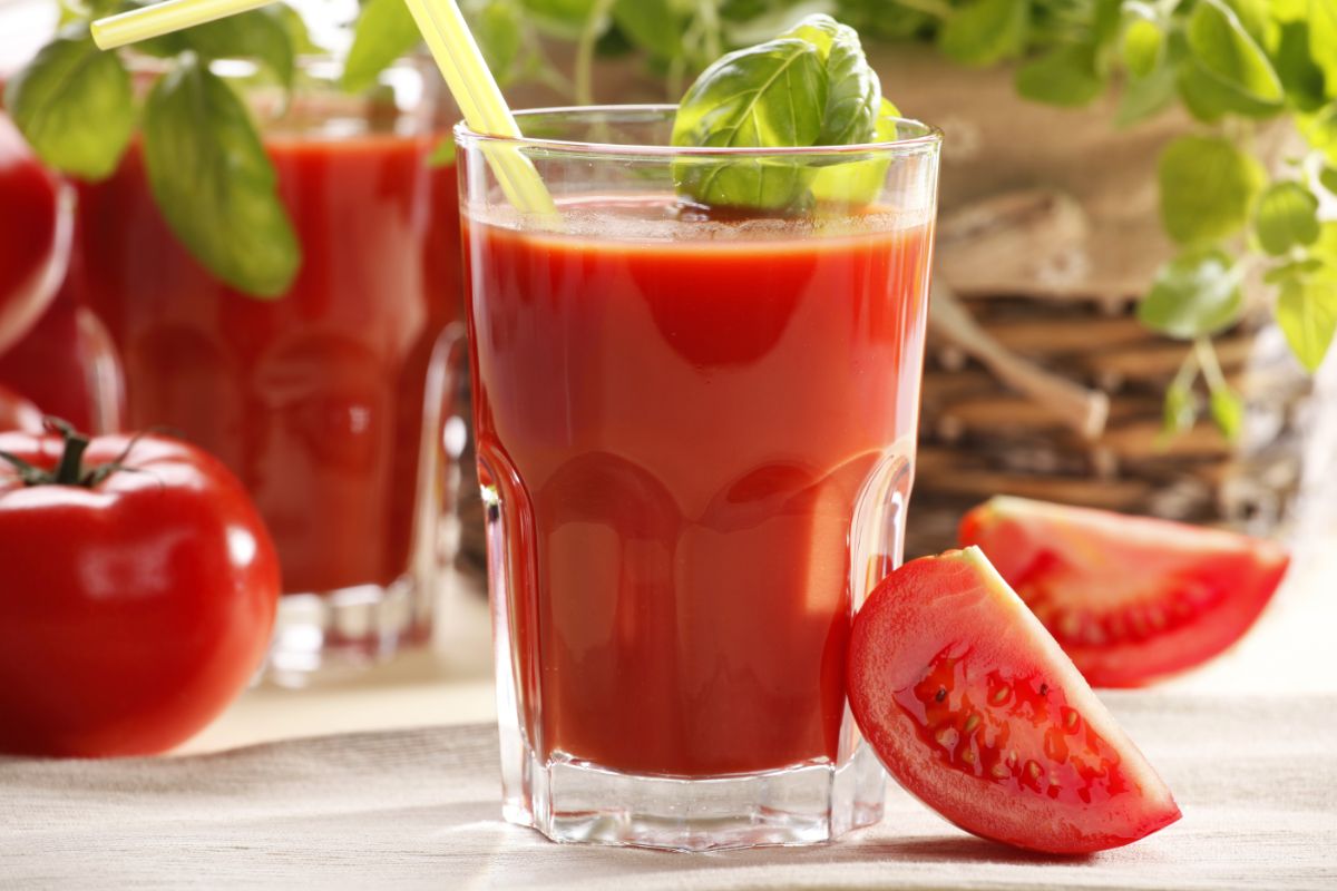 Fresh homemade tomato juice