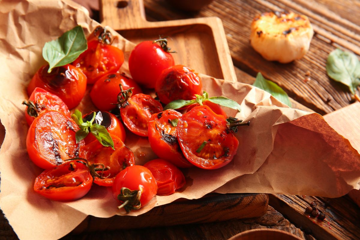 Grilled cherry tomatoes