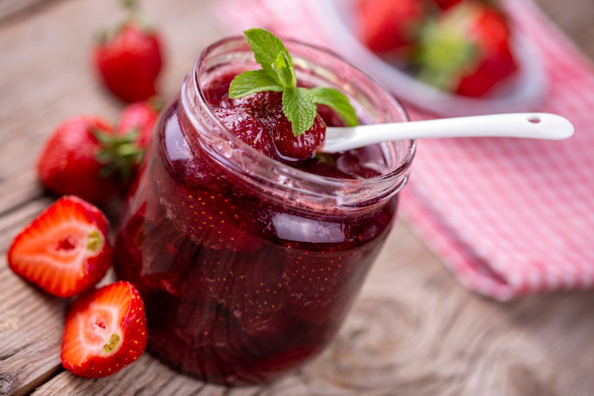 Homemade strawberry preserves