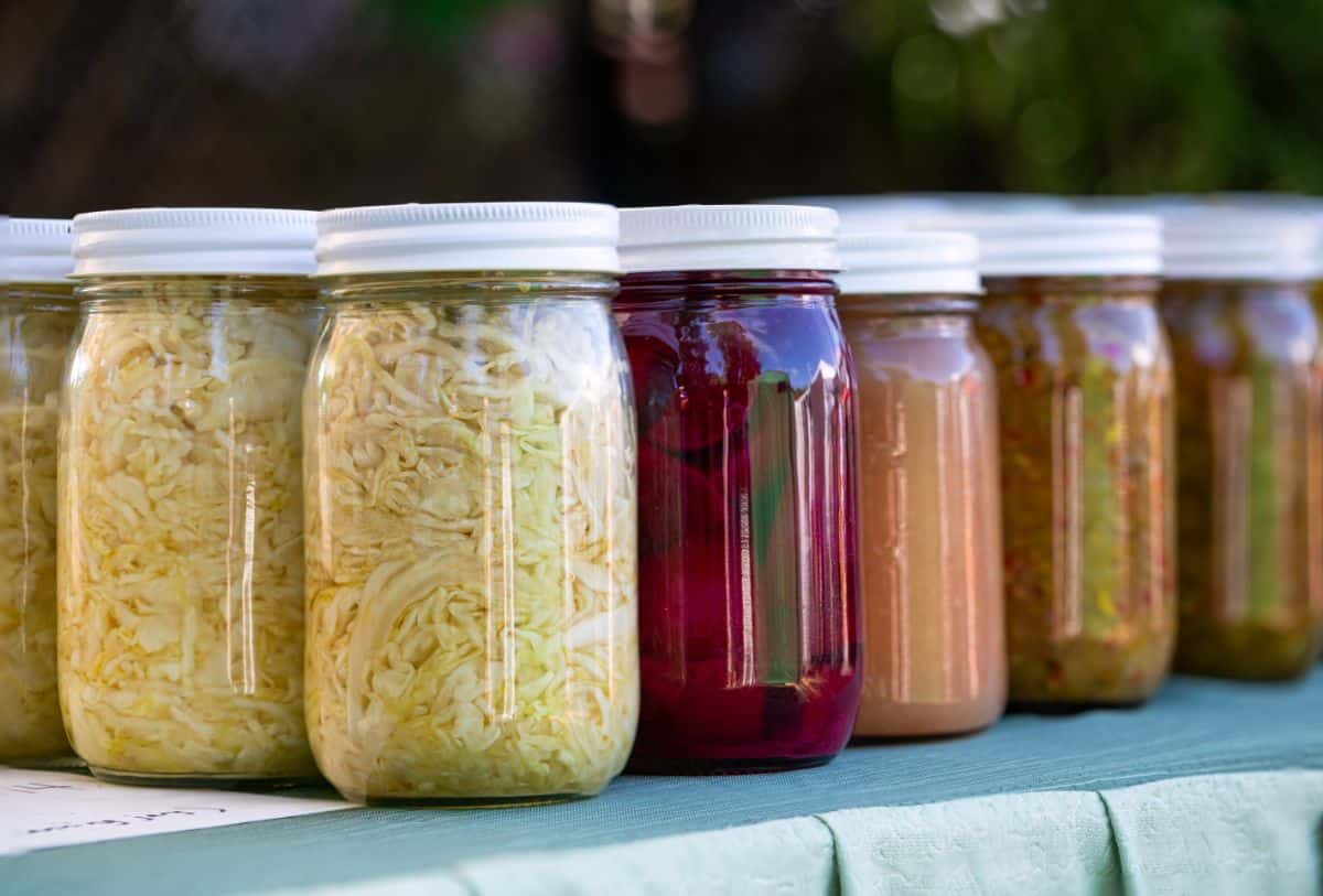 A variety of canned fermented foods