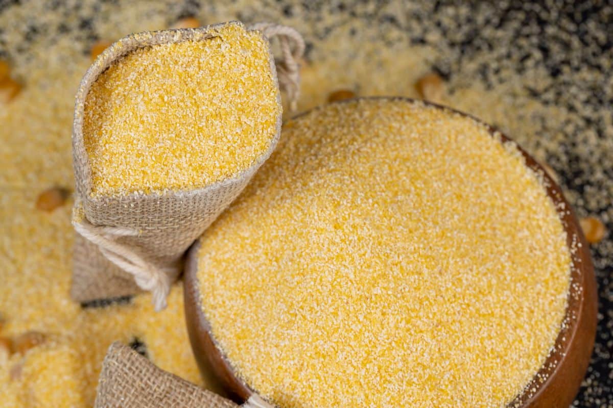 Ground cornmeal for killing ants