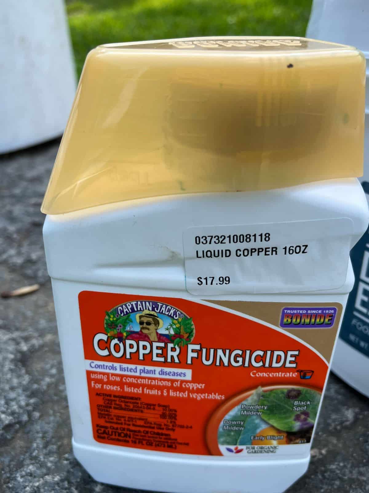 Copper fungicide, an organic fungal disease treatment