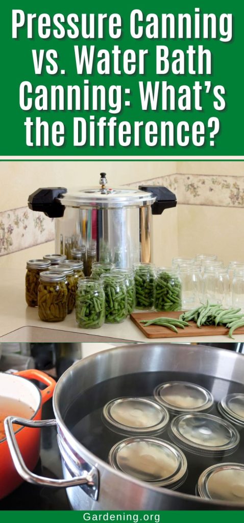 Pressure Canning vs. Water Bath Canning: What’s the Difference? pinterest image.