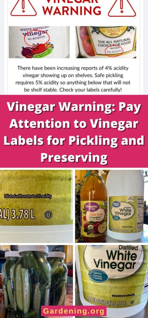 Vinegar Warning: Pay Attention to Vinegar Labels for Pickling and Preserving pinterest image.