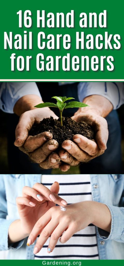 16 Hand and Nail Care Hacks for Gardeners pinterest image.