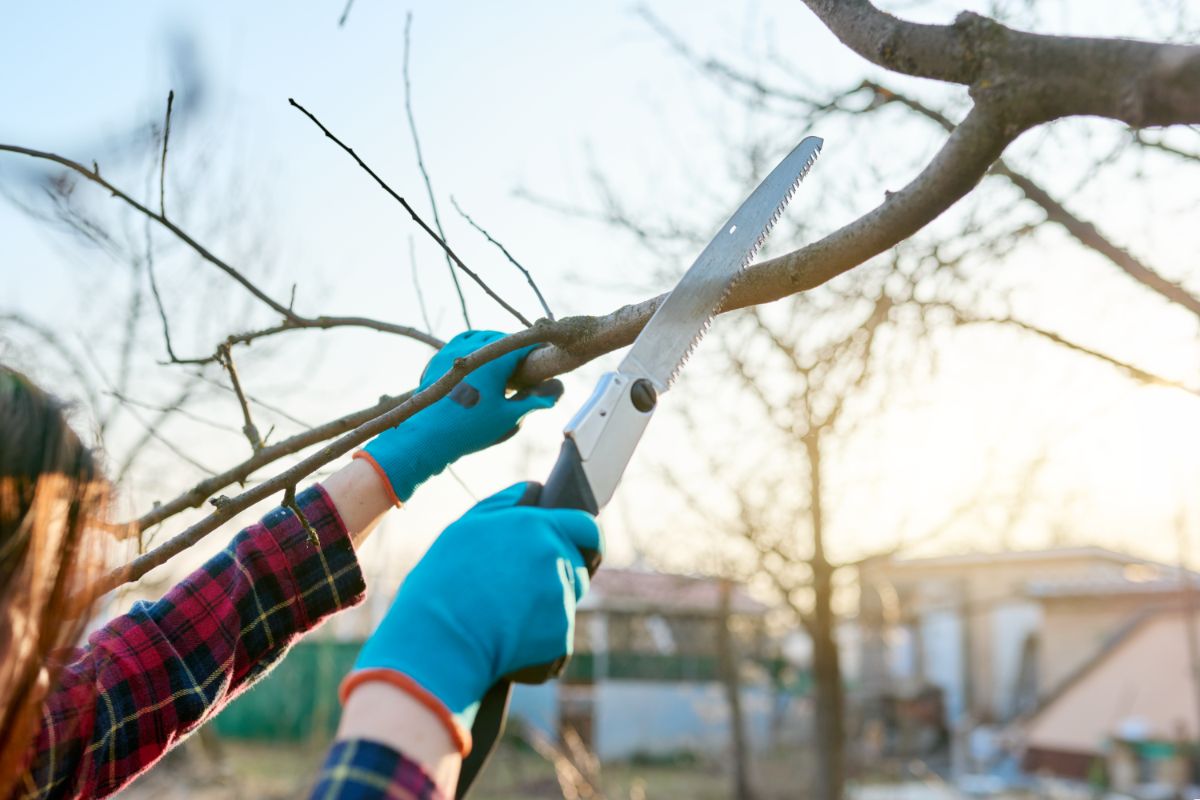 A woman wears gloves to reduce shock to hands