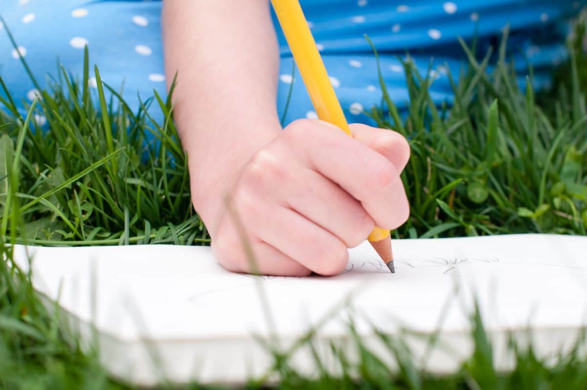 A child keeps a garden journal