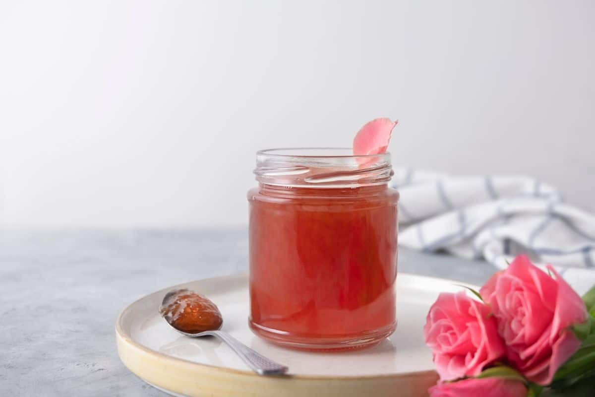 A jar of rosehip jelly