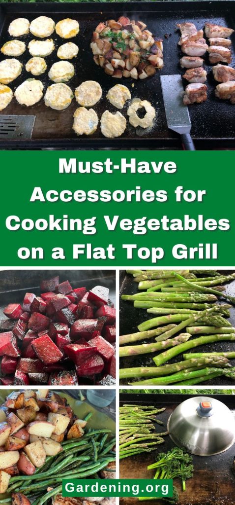 Must-Have Accessories for Cooking Vegetables on a Flat Top Grill pinterest image.