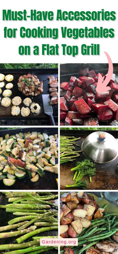 Must-Have Accessories for Cooking Vegetables on a Flat Top Grill pinterest image.
