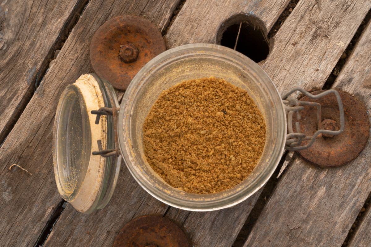 A container of ground bone meal