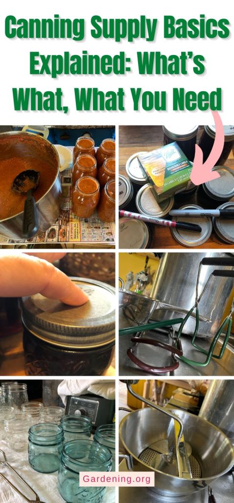 Canning Supply Basics Explained: What’s What, What You Need pinterest image.
