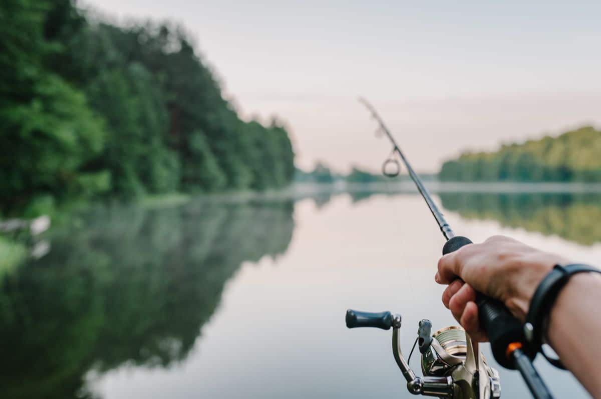 A person fishing