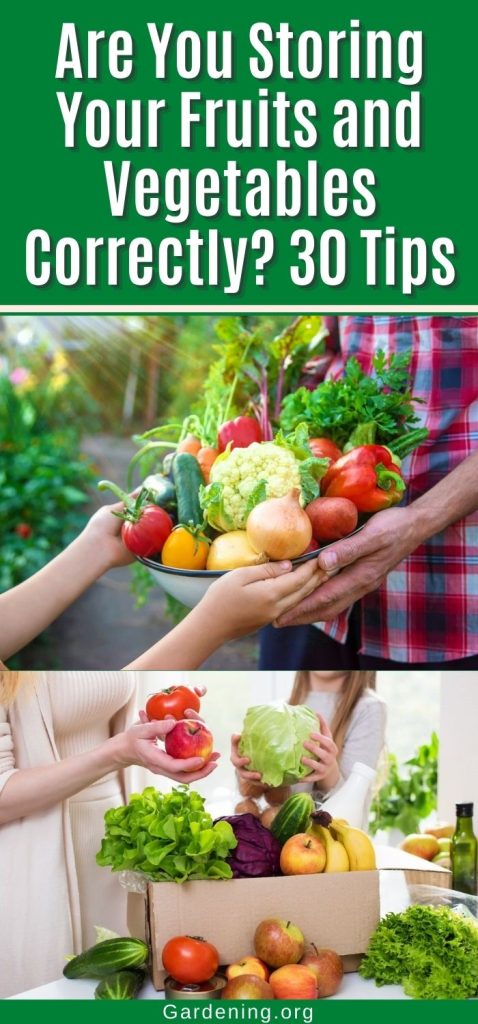 Are You Storing Your Fruits and Vegetables Correctly? 30 Tips pinterest image.