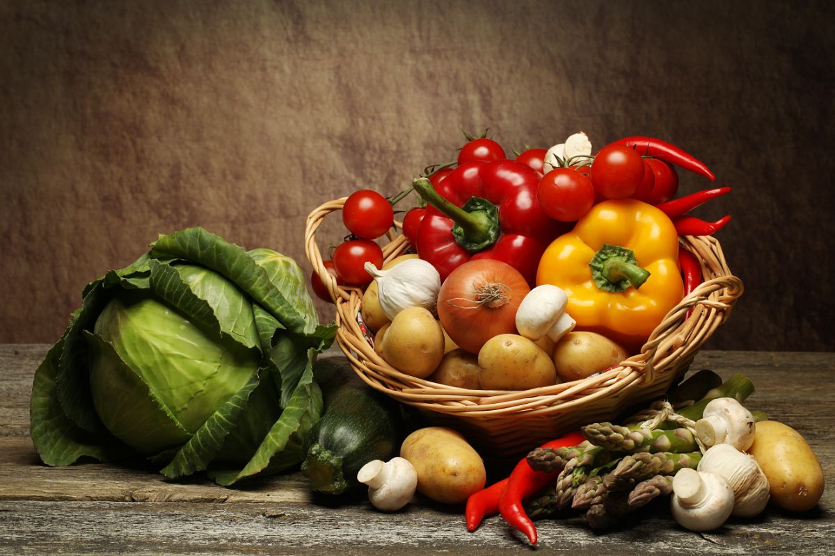 A basket full of fresh vegetables