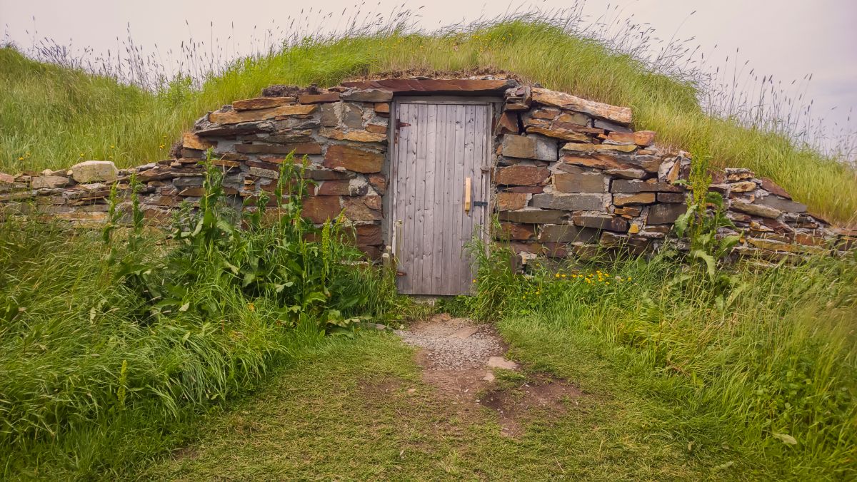 A root cellar built into the ground